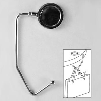 Nickel-plated purse hanger with 25mm cabochon insert (length 96 mm) link