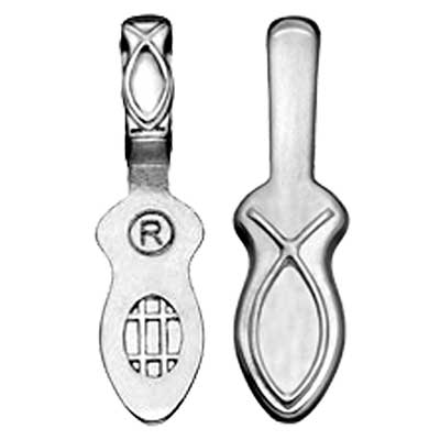Silver-plated Double Fish Bail- 25.8mm height x 6.6mm width link