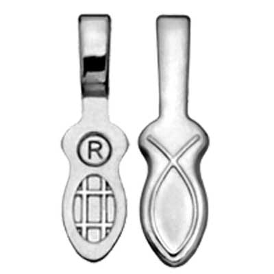 Silver-plated Fish Bail- 21.6mm height x 5.8mm width link
