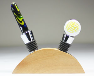 Wood Wine Stopper Base - 2 Holes (wine stoppers not included) link