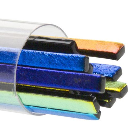 Black 3mm Narrow Sizzlestix 90 COE Dichroic 16 in. long (18 per Tube) link