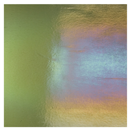 Olive Green Double Roll Rainbow Iridized Fusible 90 COE Olive Green Double Roll Rainbow Iridized Fusible 90 COE photo