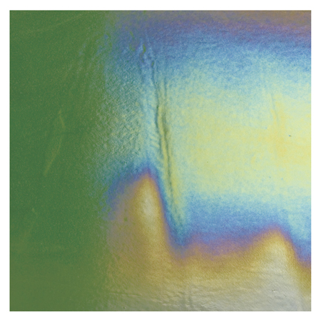 Lt Aventurine Green Double Roll Rainbow Iridized Fusible 90 COE link