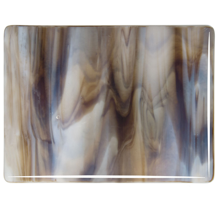 White Opal/ Dark Brown Streaky Fusible 90 COE link