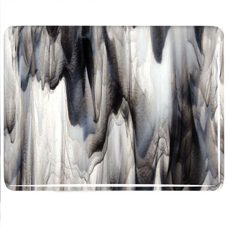 Clear/White/Black Streaky Double Roll Fusible 90 COE link