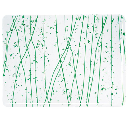 Dark Green/ Jade Green Frit & Dark Green Streamers Fusible 90 COE link