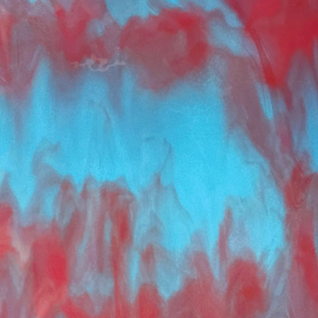Cotton Candy Cloud Striker (Glacier Blue/ Pink Blush/ White Streaky) Double Roll Fusible 90 COE Cotton Candy Cloud Striker (Glacier Blue/ Pink Blush/ White Streaky) Double Roll Fusible 90 COE photo