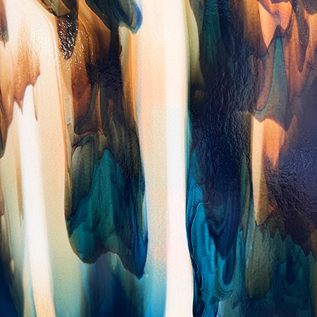 Sweater Weather (French Vanilla with Steel Blue/ Aventurine Blue Drizzle) Double Rolled Fusible 90 COE Sweater Weather (French Vanilla with Steel Blue/ Aventurine Blue Drizzle) Double Rolled Fusible 90 COE photo