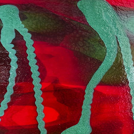 Poison Apple (Dark Red/ Steel Jade Double Rolled Fusible 90 COE) link