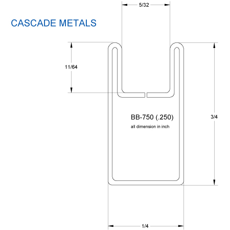 3/4 in. Border U Brass Came (sub for CHI 2526B) link