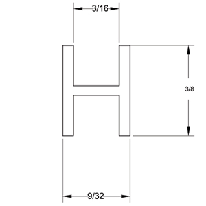 3/8 x 3/16 in. H-Flat Lead Came  link
