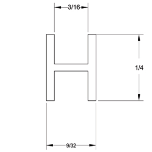 1/4 x 3/16 in. H-Flat Lead Came  link