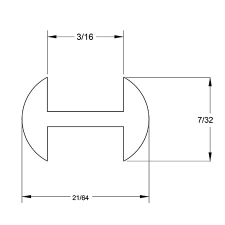 7/32 x 3/16 in. H-Round Lead Came  link