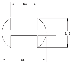 3/16 x 1/4 in. H-Round Hi-Heart Lead Came  link