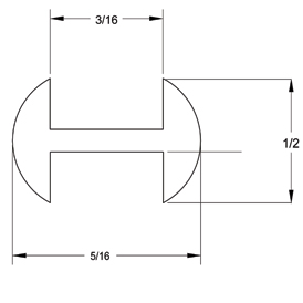 1/2 x 3/16 in. H-Round Lead Came  link