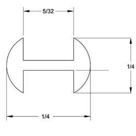 1/4 x 5/32 in. H-Round Lead Came  link