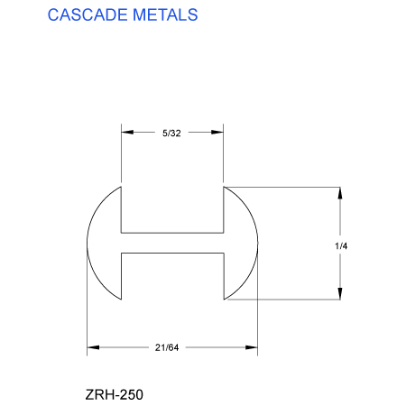 1/4 in. H-Round Zinc Came (sub for CHI 2567) link