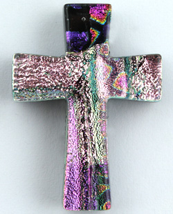 Fused Glass Cross Shape 1-1/4 x 1 in. - 90 COE link