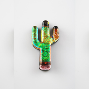 Fused Glass Cactus Shape 1 1/4 x 3/4 in. - 90 COE link