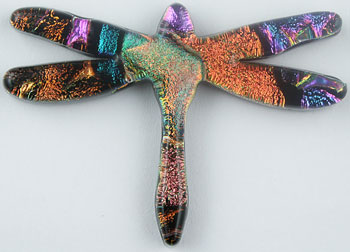 Fused Glass Dragonfly Shape 1-1/2 x 2 in. - 90 COE link