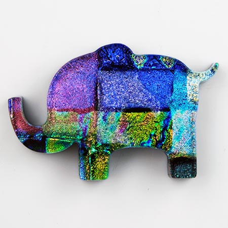 Fused Glass Elephant Shape 1-7/8 x 1-1/4 in. - 90 COE link
