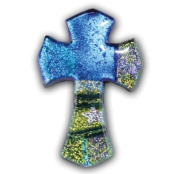 Fused Glass Gothic Cross Shape 1-1/2 x 1 in. - 90 COE link