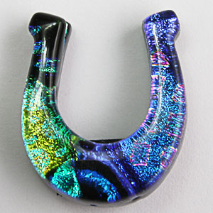 Fused Glass Horse Shoe Shape 1 x 1 in. - 90 COE link