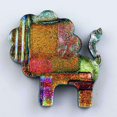 Fused Glass Lion Shape 1-1/2 x 1-1/2 in. - 96 COE link
