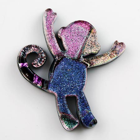 Fused Glass Monkey Shape 1-7/8 x 1-1/2 in. - 90 COE Fused Glass Monkey Shape 1-7/8 x 1-1/2 in. - 90 COE photo