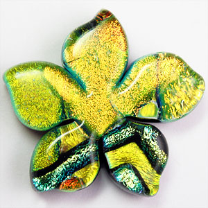 Fused Glass Plumeria Shape 1-1/4 x 1-1/4 in. - 96 COE link