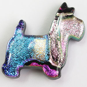 Fused Glass Scottie Dog Shape 1-1/4 x 1-1/4 in. - 90 COE link