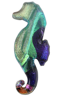 Fused Glass Seahorse Shape 1-3/4 x 3/4 in. - 96 COE link