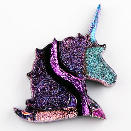 Fused Glass Unicorn Shape 1-1/4 x 1-1/2 in. - 96 COE link