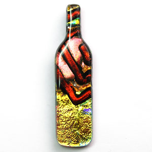 Fused Glass Wine Bottle Shape 2-1/4 x 1/2 in. - 90 COE link