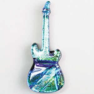 Fused Glass Guitar Shape 2 x 3/4 in. - 96 COE Fused Glass Guitar Shape 2 x 3/4 in. - 96 COE photo