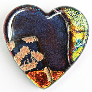 Fused Glass Heart Shape 1-1/4 x 1-1/4 in. - 96 COE link