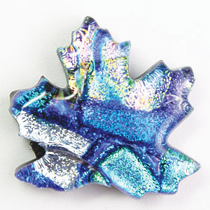 Fused Glass Maple Leaf Shape 1-1/4 x 1-1/4 in. - 96 COE photo