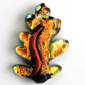 Fused Glass Oak Leaf Shape 1-1/2 x 1 in. - 96 COE link