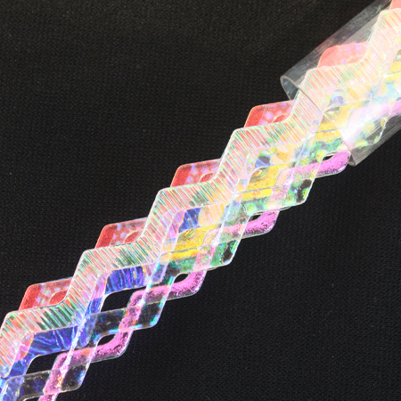 Wavy Firestrips Assortment Dichroic on Clear Firestrips 90 COE 16 in. long (tube of 12) link