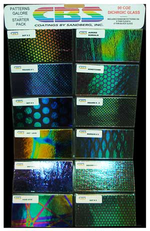 Crinklized Dichroic Patterns Galore Pack on Black and Clear 90 COE link