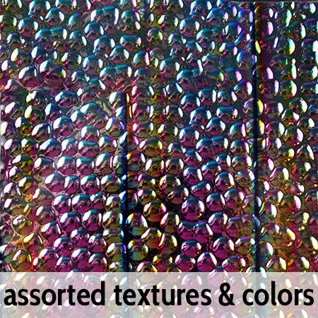 4 x 4 in. Dichroic Piece on Textured Wissmach 90 COE link