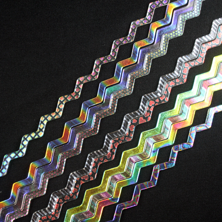 Patterns Galore Dichroic on 6 mm Clear Firestrip 90 COE 16 in. long link