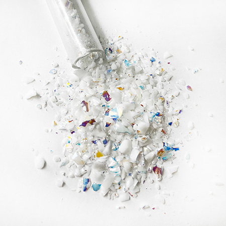 Opalescent White Dichroic Frit Flakes 90 COE link