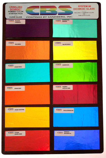 Crinklized System 96 Dichroic Primary Colors Pack on Clear link