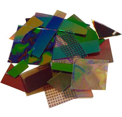Crinklized Dichroic on 1.5mm thin Clear System 96 1/2-lb Scrap link