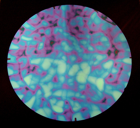 System 96 Thin Black - Aurora Borealis Pattern Red/ Silver Blue Dichroic photo