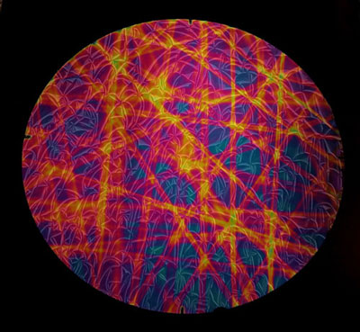 Crinklized Thin Clear - Pixie Stix Pattern Green Magenta Blue Dichroic 90 COE link