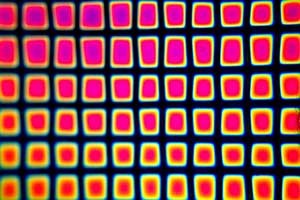 System 96 Thin Clear - Square 1 Pattern (1/8 in. squares) on Rainbow 2 Dichroic link