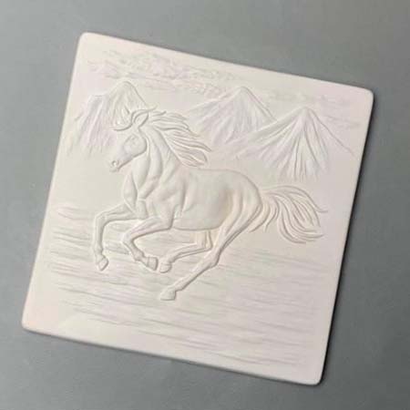 Horse Texture Ceramic Mold - 7 x 7 in. Horse Texture Ceramic Mold - 7 x 7 in. photo