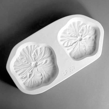 Two Small Hibiscus Frit Cast Mold - 10.5 x 5.5 in. link